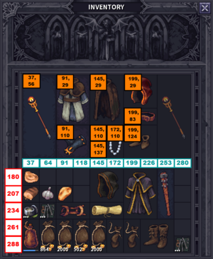 Inventory XY coordinates